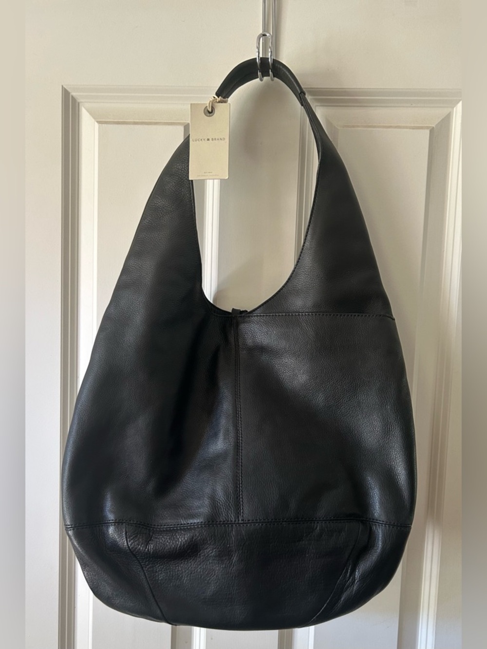 👜 Lucky Brand Black Leather Hobo Bag – NWT – MSRP $198